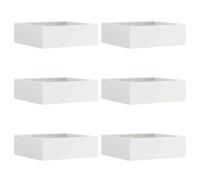 vidaXL Bordura per Prato 6 pcs Bianco 40 x 40 x 13 cm Acciaio