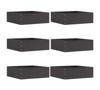 vidaXL Bordura per Prato 6 pcs Nero 40 x 40 x 13 cm Acciaio