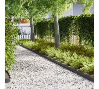 vidaxl Bordura da giardino in plastica sintetica nera, rettangolare, 100 x 0,5 x 15 cm, resistente alle intemperie