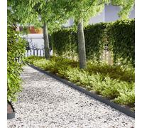 vidaXL Bordure per prato 10 pcs Antracite 100 x 0.5 x 15 cm Acciaio