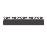 vidaXL Bordure per prato 10 pcs Nero 103 x 0,05 x 22 cm Acciaio