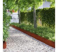 vidaXL Bordure per Prato 10 PCS Ruggine 103 x 0,05 x 22 cm, Bordatura per Giardini e terrazze, barriera in Metallo Durevole, confini Esterni, divisori paesaggistici, sentieri per Giardini