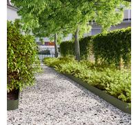 vidaXL Bordure per Prato 10 pz Verde Oliva Acciaio Laminato a Freddo