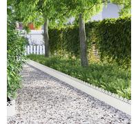 vidaXL Bordure per Prato 20 PCS Bianco 103 x 0,05 x 22 cm Acciaio, Bordatura per Giardini e terrazze, barriera in Metallo Durevole, confini Esterni, divisori paesaggistici, sentieri per Giardini