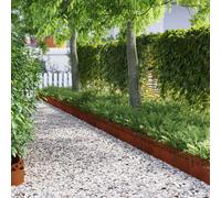 vidaXL Bordure per Prato 20 PCS Ruggine 103 x 0,05 x 22 cm, Bordatura per Giardini e terrazze, barriera in Metallo Durevole, confini Esterni, divisori paesaggistici, sentieri per Giardini