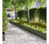 vidaXL Bordure per Prato 20 pz Verde Oliva 100x0.5x30 cm Acciaio