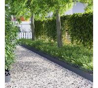 vidaXL Bordure per prato 30 pcs Antracite 103 x 0,05 x 22 cm Acciaio