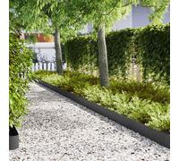 vidaXL Bordure per prato 30 pcs Nero 100 x 0.5 x 20 cm Acciaio