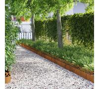 vidaXL Bordure per Prato 30 PCS Ruggine 103 x 0,05 x 22 cm, Bordatura per Giardini e terrazze, barriera in Metallo Durevole, confini Esterni, divisori paesaggistici, sentieri per Giardini