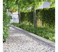 vidaXL Bordure per prato 30 pz 103 x 0,05 x 22 cm Acciaio Inox Argento