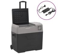 vidaXL Borsa Frigo con Ruote Adattatore Nera Grigia 40 L Polipropilene