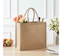 vidaXL Borse in juta 5 pcs Naturale 42 x 33 x 19 cm 100% Juta Tossa, Borsa in Juta Rectangolare, Resistente e Ecologica, Spaziosa per Spesa, Tote Riutilizzabile