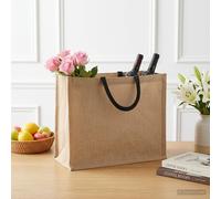 vidaXL Borse in juta 50 Naturale e Nero 42 x 33 x 19 cm