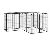 vidaXL Box Cani 14 Pannelli Nero 50x100 cm Acciaio Verniciato Polvere