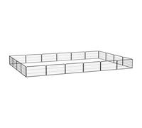 vidaXL Box Cani 20 Pannelli Nero 100x50 cm Acciaio Verniciato Polvere