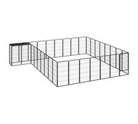vidaXL Box Cani 34 Pannelli Nero 50x100 cm Acciaio Verniciato Polvere
