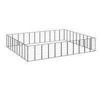 vidaXL Box Cani 40 Pannelli Nero 50x100 cm Acciaio Verniciato Polvere