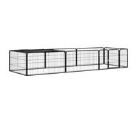 vidaXL Box Cani 8 Pannelli Nero 100x50 cm Acciaio Verniciato Polvere