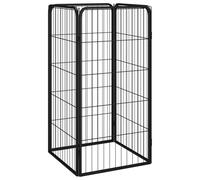 vidaXL Box Cani a 4 Pannelli Nero 50x100cm Acciaio Verniciato Polvere