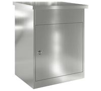 vidaXL Box da esterno in acciaio zincato, nero, 44 x 35 x 59 cm, impermeabile, con porta e cerniera chiudibili, perfetto per giardini e terrazze