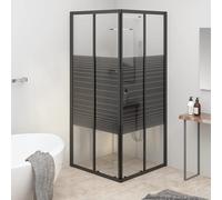 vidaXL Box Doccia a Righe ESG 80x80x180 cm Nero