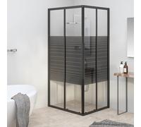 vidaXL Box Doccia a Righe ESG 90x70x180 cm Nero