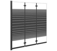 vidaXL Box Doccia Pieghevole 3 Pannelli 130x130 cm in ESG Nero