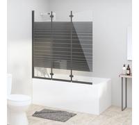 vidaXL Box Doccia Pieghevole 3 Pannelli 130x130 cm in ESG Nero
