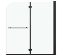 vidaXL Box Doccia Pieghevole a Libro 2 Pannelli Doccia Richiudibile Salvaspazio Prodotti per Il Bagno Recesso Doccia Tenda in ESG 120x140 cm Nero