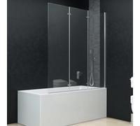 vidaXL Box Doccia Pieghevole a Libro 3 Pannelli in ESG 130x138 cm