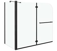 vidaXL Box Doccia Pieghevole a Libro in ESG 120x68x130 cm Nero