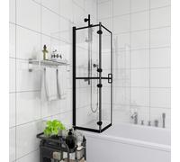 vidaXL Box Doccia Pieghevole in ESG 80x140 cm Nero