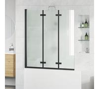 vidaXL Box Doccia Pieghevole Nero 130 x 138 cm Vetro ESG e Alluminio