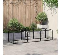 vidaXL Box per Cani con 8 Pannelli in Acciaio 60x80 cm Nero