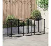vidaXL Box per Cani con 8 Pannelli in Acciaio 80x100 cm Nero
