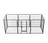 vidaXL Box per Cani con 8 Pannelli in Acciaio 80x100 cm Nero