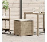 vidaXL Scatola portaoggetti beige e crema effetto rattan, cuscino in poliestere