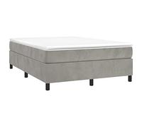 AX Letto Velluto Grigio A Molle 193x140x35cm Doghe truciolare Legno New 3121114