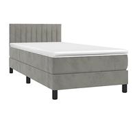 vidaXL Giroletto a Molle con Materasso Grigio Chiaro 90x200 cm Velluto