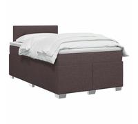 vidaXL Letto box spring con materasso Marrone Scuro 120 x 190 cm, Camera, Letto a Molle Moderno, Superficie Confortevole, Testiera Regolabile, Telaio Pratico, Supporto Per Materasso