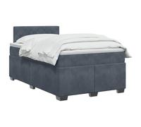 vidaXL Boxspringbed met matras Donkergrijs 120 x 200 cm Fluweel