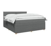vidaXL Boxspringbed met matras Donkergrijs 140 x 190 cm Stof
