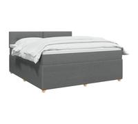 vidaXL Letto box spring con materasso Grigio Scuro 140 x 190 cm
