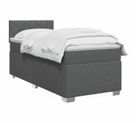 Letto box spring con materasso Grigio Scuro 90 x 200 cm Tessuto