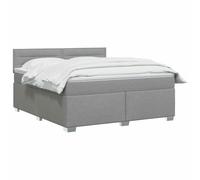 vidaXL Boxspringbed met matras Lichtgrijs 140 x 190 cm Stof