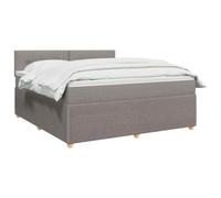vidaXL Boxspringbed met matras met hoofdeinde Taupe 140 x 190 cm Stof