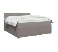vidaXL Letto box spring con materasso Tortora 140 x 200 cm Tessuto, Letto moderno, testiera regolabile, telaio imbottito, materasso medio solido, stile e comfort