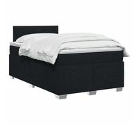 vidaXL Letto box spring con materasso Nero 120 x 200 cm Tessuto, Camera, Letto a Molle Moderno, Superficie Confortevole, Testiera Regolabile, Telaio Pratico, Supporto Per Materasso