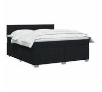 vidaXL Boxspringbed met matras met hoofdeinde Zwart 140 x 190 cm Stof