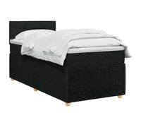 Letto box spring con materasso Nero 90 x 200 cm Tessuto